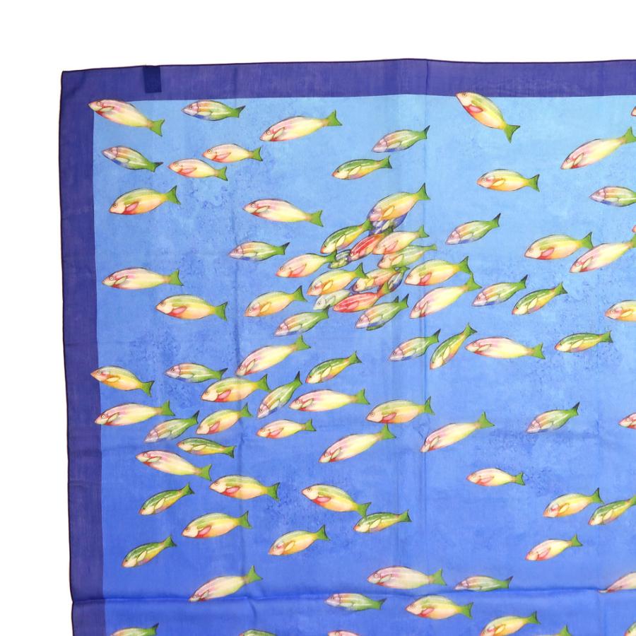 新品 パテックフィリップ 大判 シルク スカーフ 魚 ブルー ギフト プレゼント 名東】パテックフィリップ 大判スカーフ 魚柄 ブルー ノベルティ