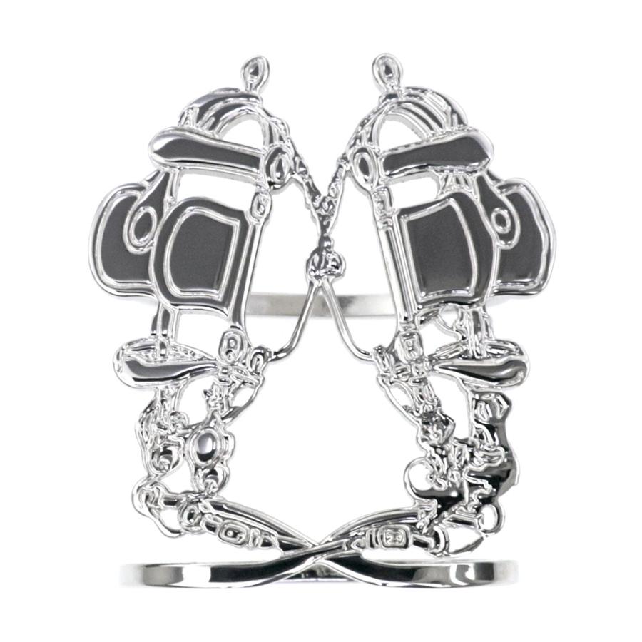 名東】エルメス スカーフリング 70 ブリッド ドゥ ガラ シルバー