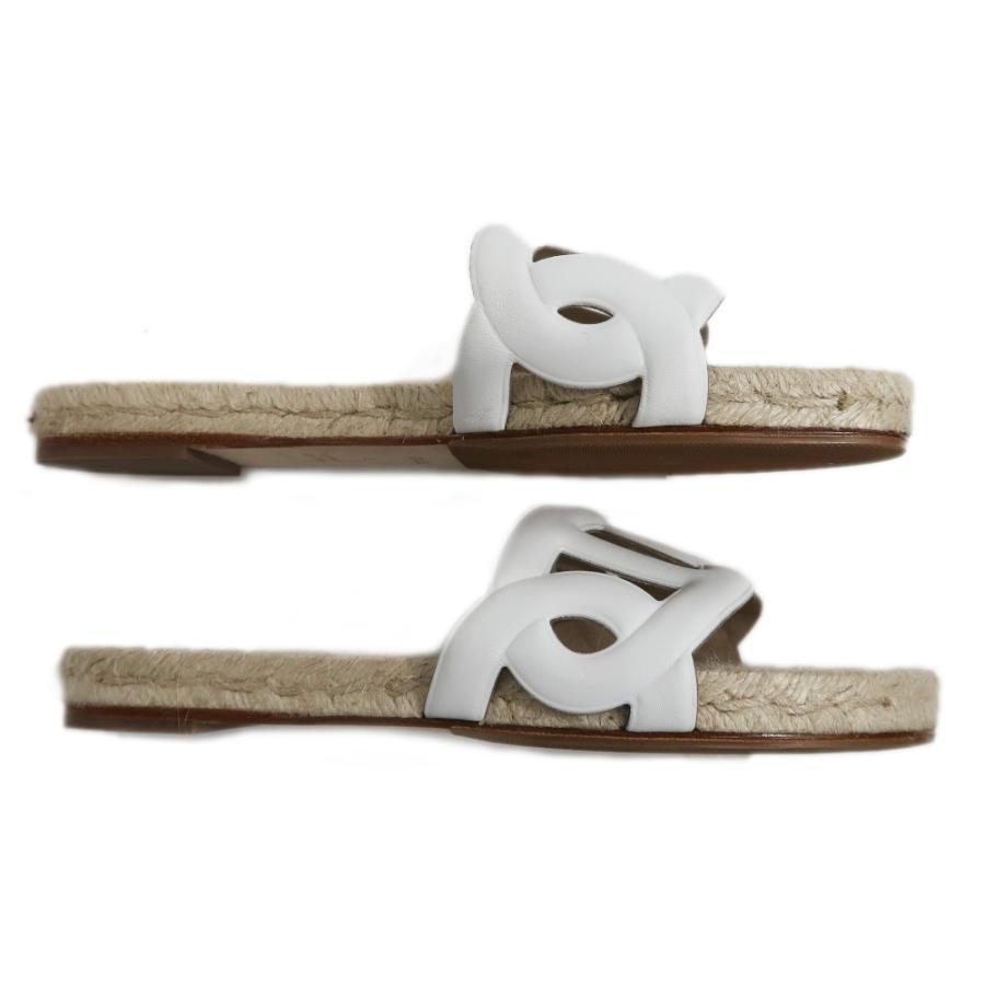 名東】エルメス エスパドリーユ サンダル ファモサ サイズ36 白