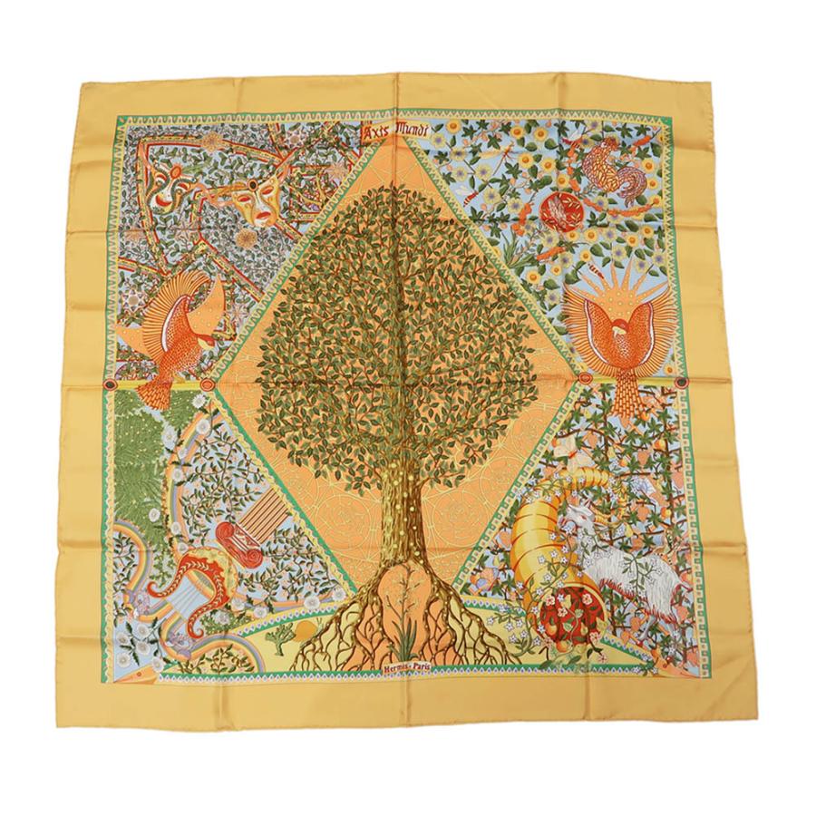 HERMES カレ90 AXIS MUNDI 世界の中心軸　スカーフ　箱付き‼️ 名東】エルメス カレ90 スカーフ Axis Mundi 世界の中心軸 シルク100