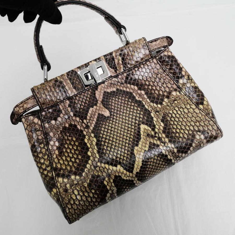 フェンディ ピーカブー パイソン ハンド ショルダーバッグ 2WAY FENDI - フェンディ ピーカブー ミニ 2Way ショルダー