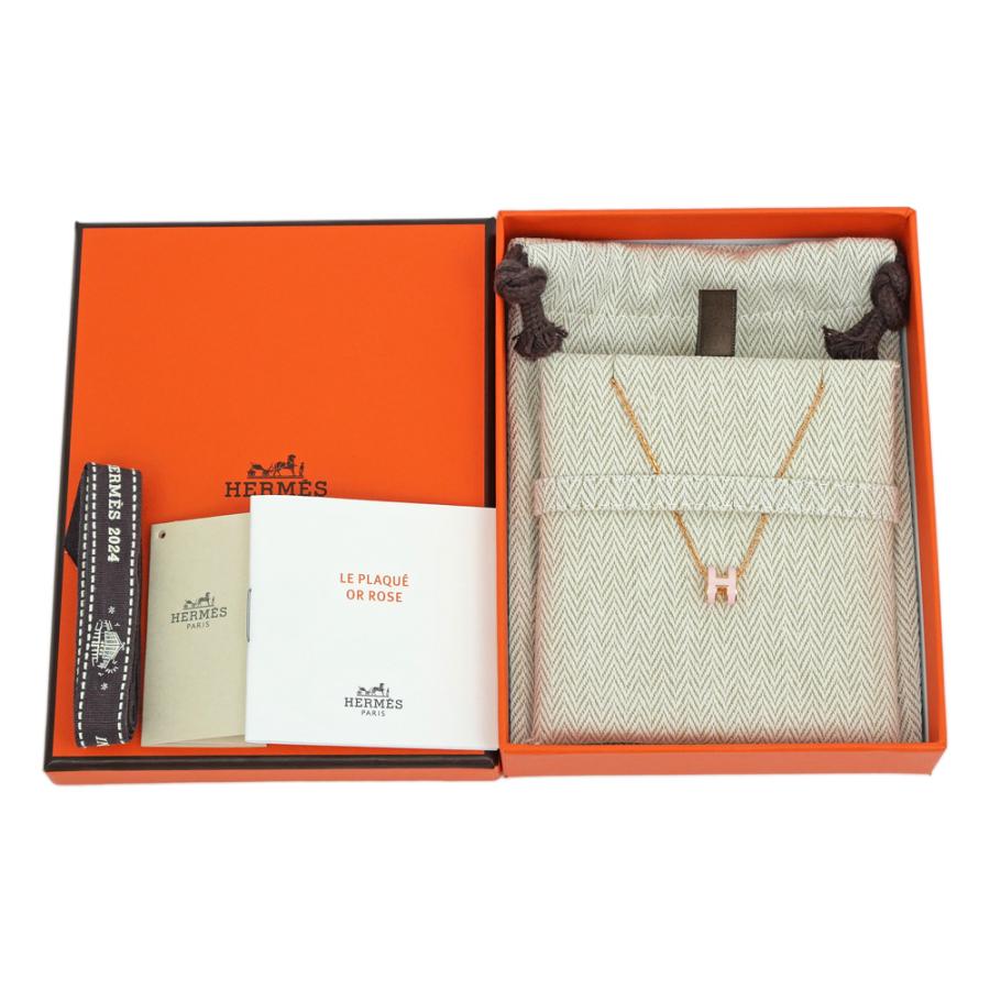 新品未使用品 HERMES エルメス ペンダント ミニポップH ローズドラジェ HERMES - エルメス HERMES ネックレス ミニ ポップH ポップ