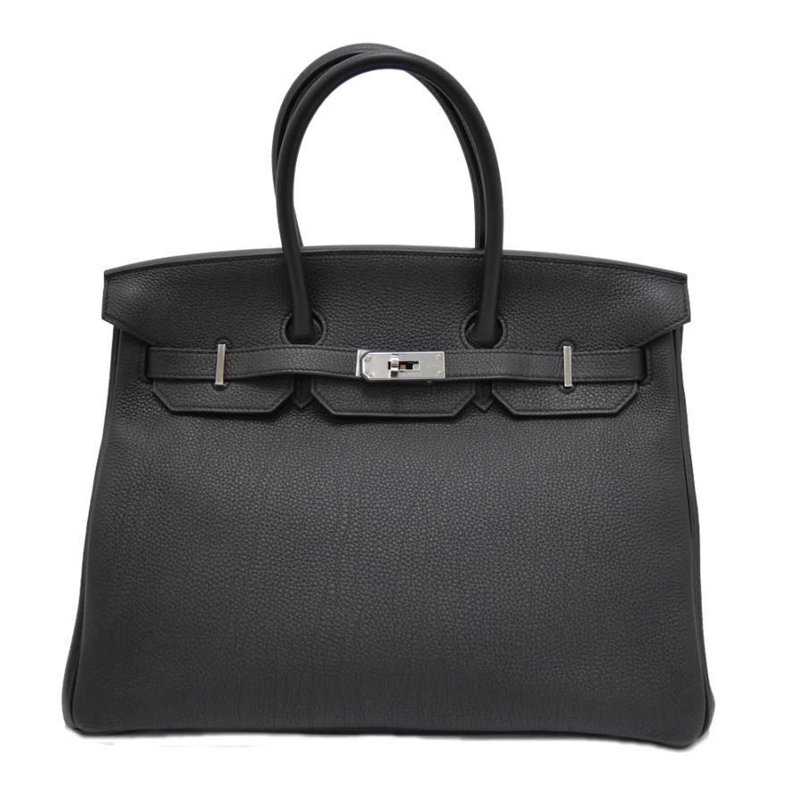 ブラックレザー ハンドバッグ 鍵付き バーキン35 名東】エルメス バーキン35 トゴ ブラック シルバー金具 C刻印