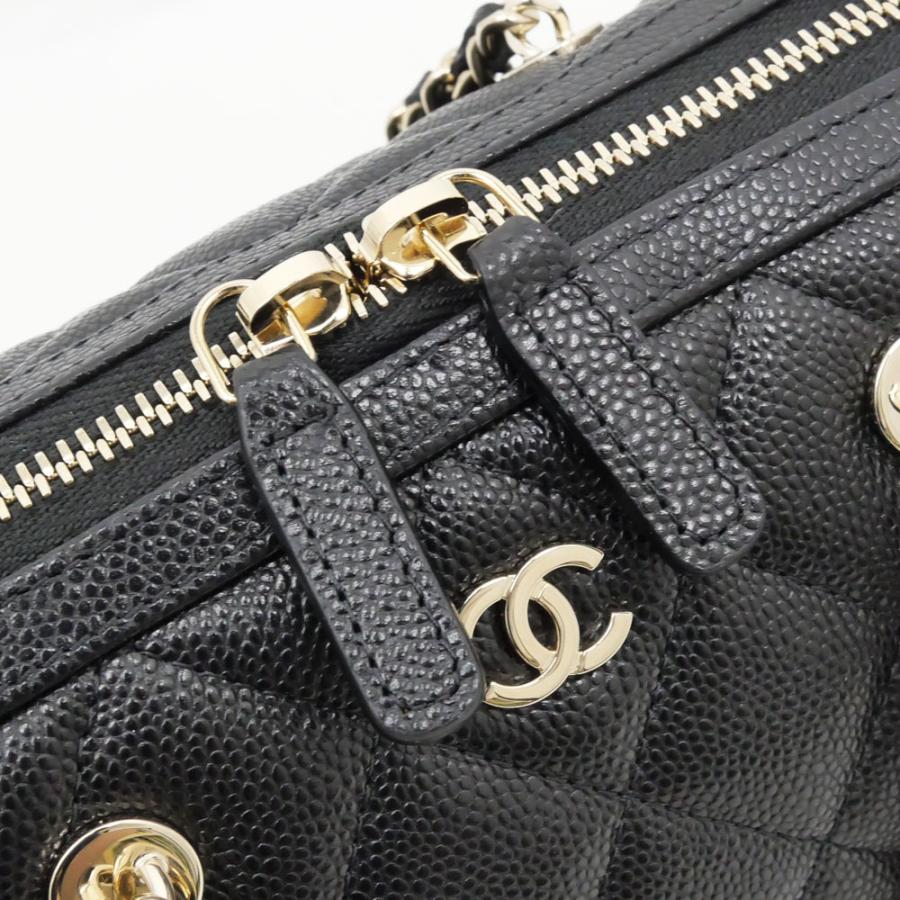 名東】シャネル ミニボストン マトラッセ キャビアスキン