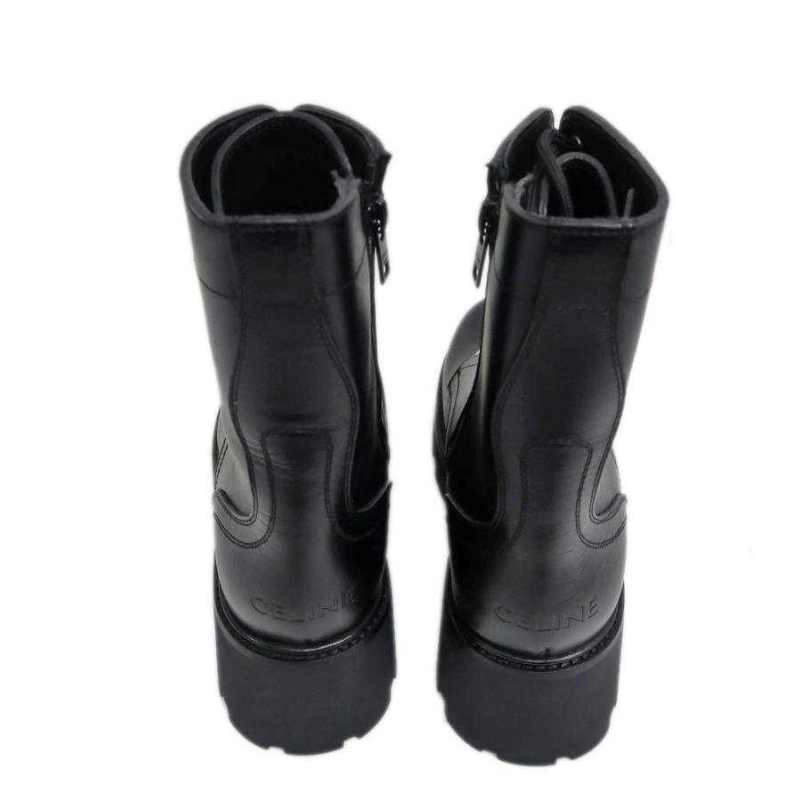 名東】セリーヌ レースアップブーツ サイズ39 黒 ブラック