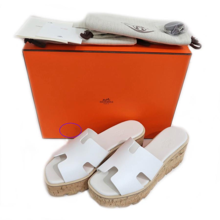 【最安値】エルメス エズ 37 ホワイト　HERMES サンダル　美品 最安値】エルメス エズ 37 ホワイト HERMES サンダル 美品 最