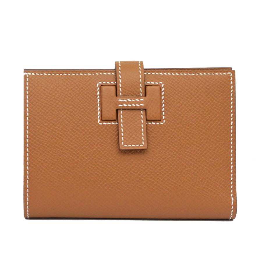 未使用 エルメス HERMES ユニセックス 二つ折り財布 ゴールド ヴォーエプソン HERMES - 未使用 エルメス HERMES ユニセックス 二つ折り財布 ゴールド