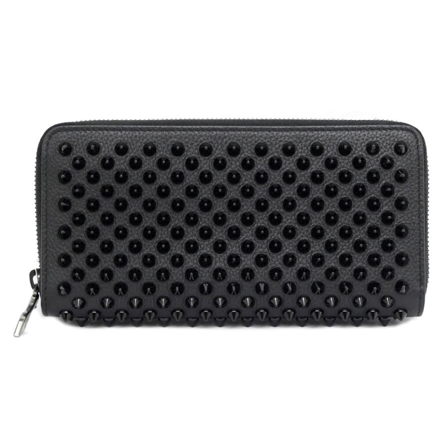 美品✨ルブタン パネトーネ ラウンドジップ　スタッズ ブラック　レザー ✨美品✨ ルブタン 長財布 パネトーネ ラウンドジップ ブラック