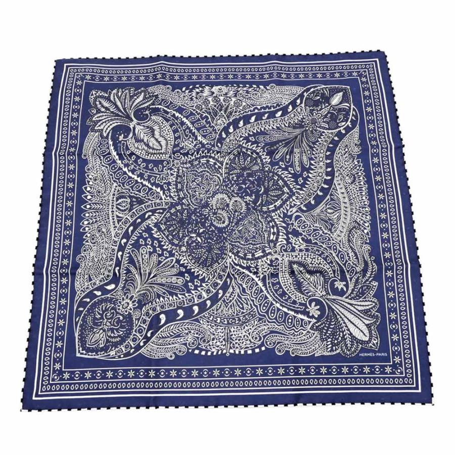 名東】エルメス カレ55 スカーフ マハラニの庭 シルク100% マルチ