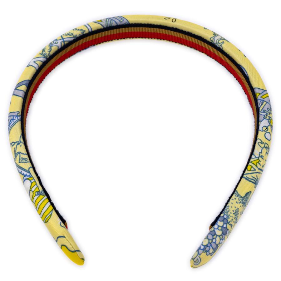 エルメスのカチューシャ、イエロー 名東】【HERMES】エルメス カチューシャ エルザ シルク イエロー