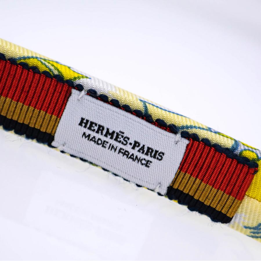 名東】【HERMES】エルメス カチューシャ エルザ シルク イエロー
