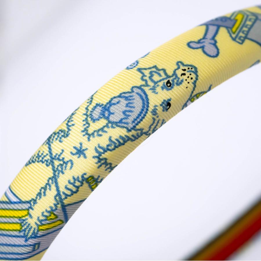 エルメス　カチューシャ　イエロー 名東】【HERMES】エルメス カチューシャ エルザ シルク イエロー