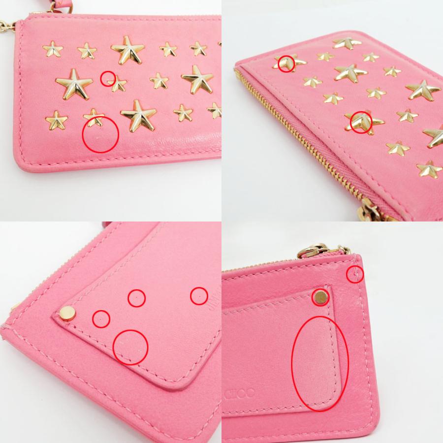 ■ジミーチュウ■ピンク×ゴールドスタッズケース、キーケース □ジミーチュウ□ピンク×ゴールドスタッズコインケース、キー