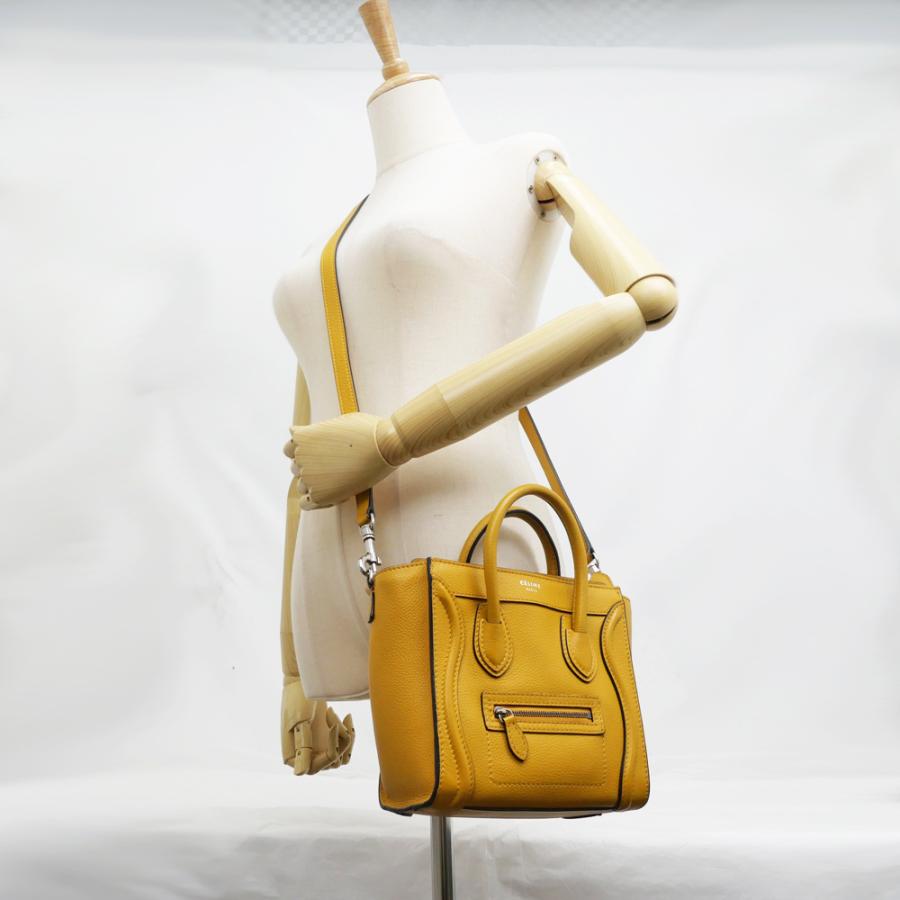 名東】セリーヌ ラゲージナノショッパー イエロー ショルダー