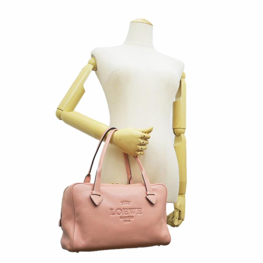 名東】【LOEWE】ロエベ ヘリテージ ミニボストンバッグ ピンク色