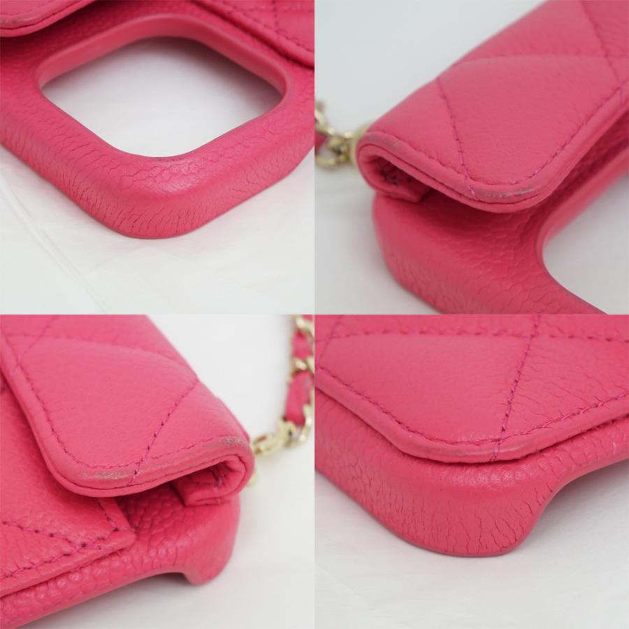 名東】シャネル Iphoneケース15 スマホ ピンク チェーン