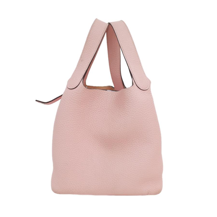 名東】エルメス ピコタンロックPM 18 ハンドバッグ ローズサクラ