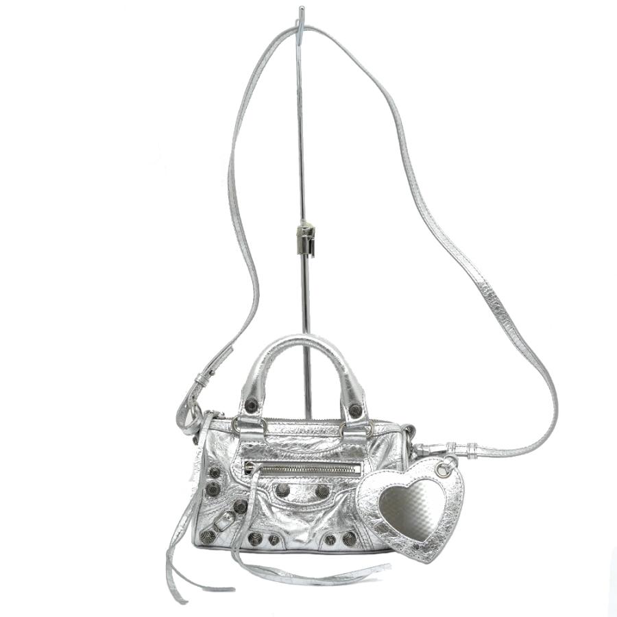 名東】バレンシアガ ルカゴール ナノ NANO 792599 メタリックシルバー