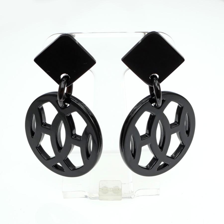 名東】エルメス ピアス アヴァ バッファローホーン ブラック 黒