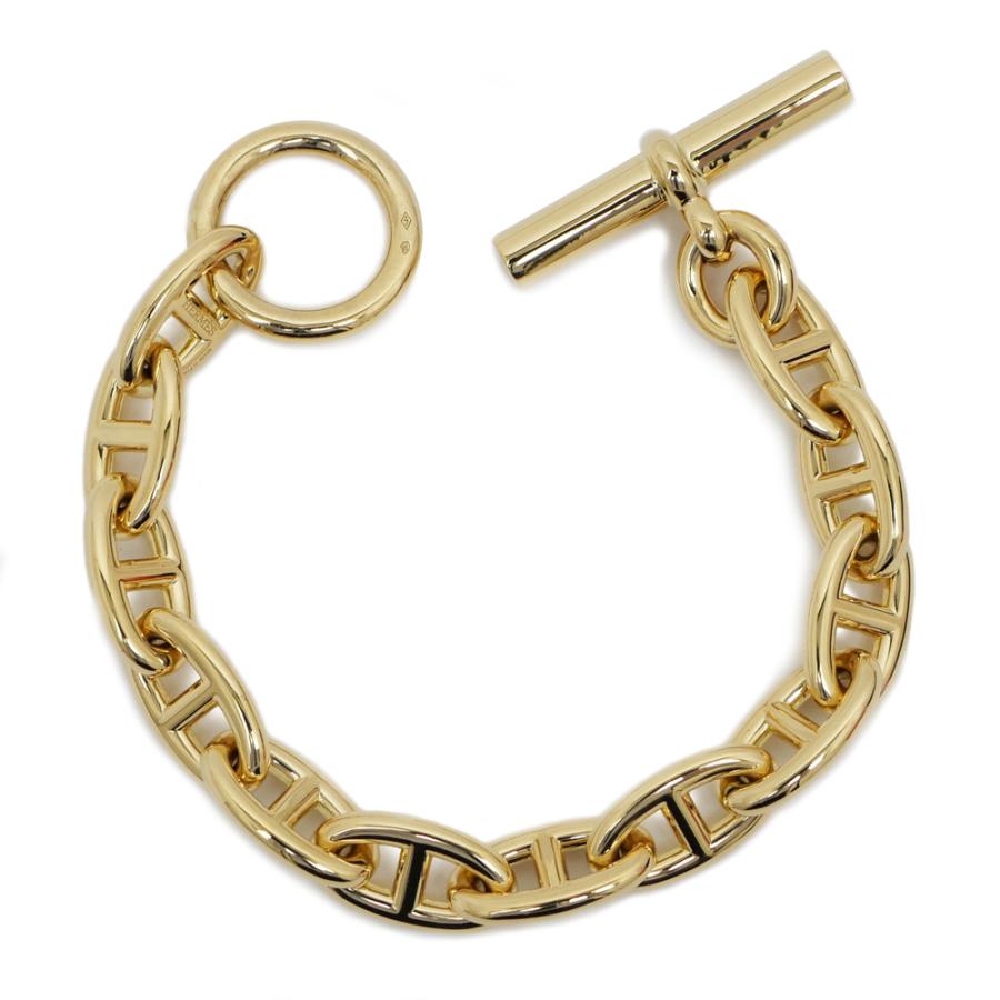 名東】エルメス シェーヌダンクル GM ブレスレット 750 YG イエロー