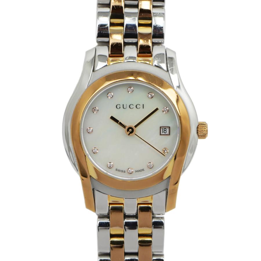 GUCCI 5500 L 腕時計 ダイア 文字盤ブラック 稼働 新品電池 グッチ GUCCI 5500L レディース腕時計 クォーツ 黒文字