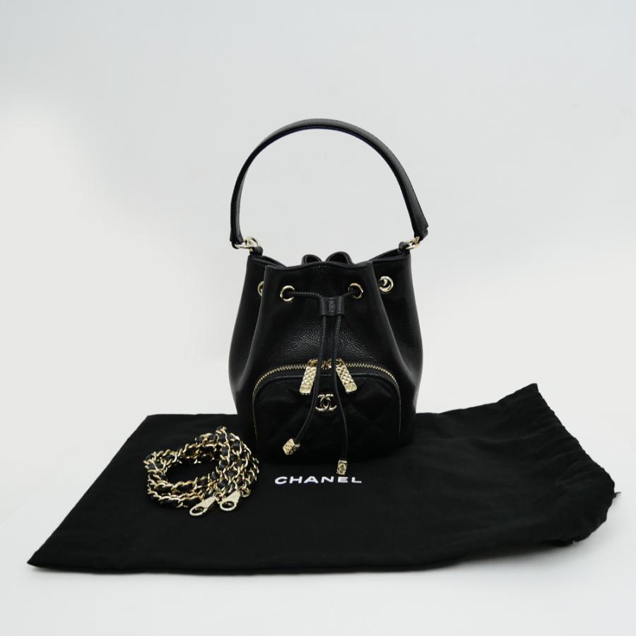 名東】シャネル チェーンクラッチバッグ AP4775 ブラック キャビア