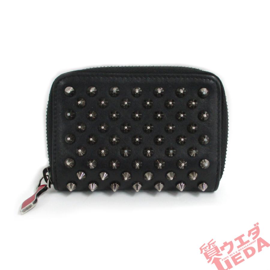驚きの値段 名古屋 クリスチャンルブタン パネトーネ コインケース スタッズ ブラック レザー レディース メンズ 財布 激安特価 Kpiss Fm