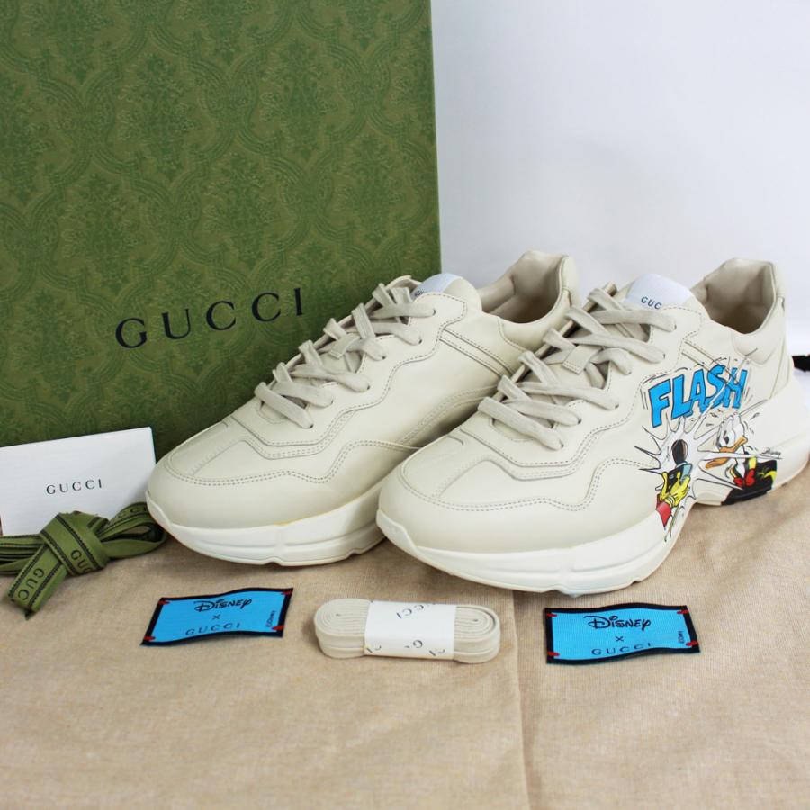 【名古屋】【GUCCI】グッチ ディズニー ドナルドダック メンズ スニーカー ライトン 646509 レザー 26.5cm 靴 美品 【名古屋】【GUCCI】グッチ ディズニー ドナルドダック メンズ スニーカー ライトン 646509 レザー 26.5cm 靴 美品