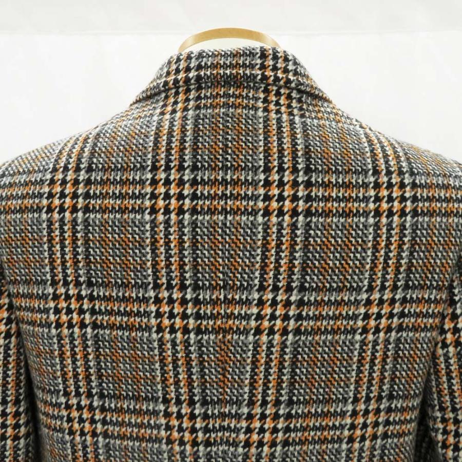 グッチ チェスターコート チェック 44 ウール ロングコート 黒 白