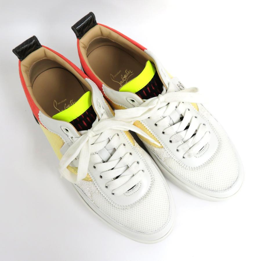 数量限定 名古屋 クリスチャンルブタン Happylui 男 靴 レザー ホワイト系 約25cm 40 ローカット 102 スニーカー Flat スニーカー Fluidkikinda Rs