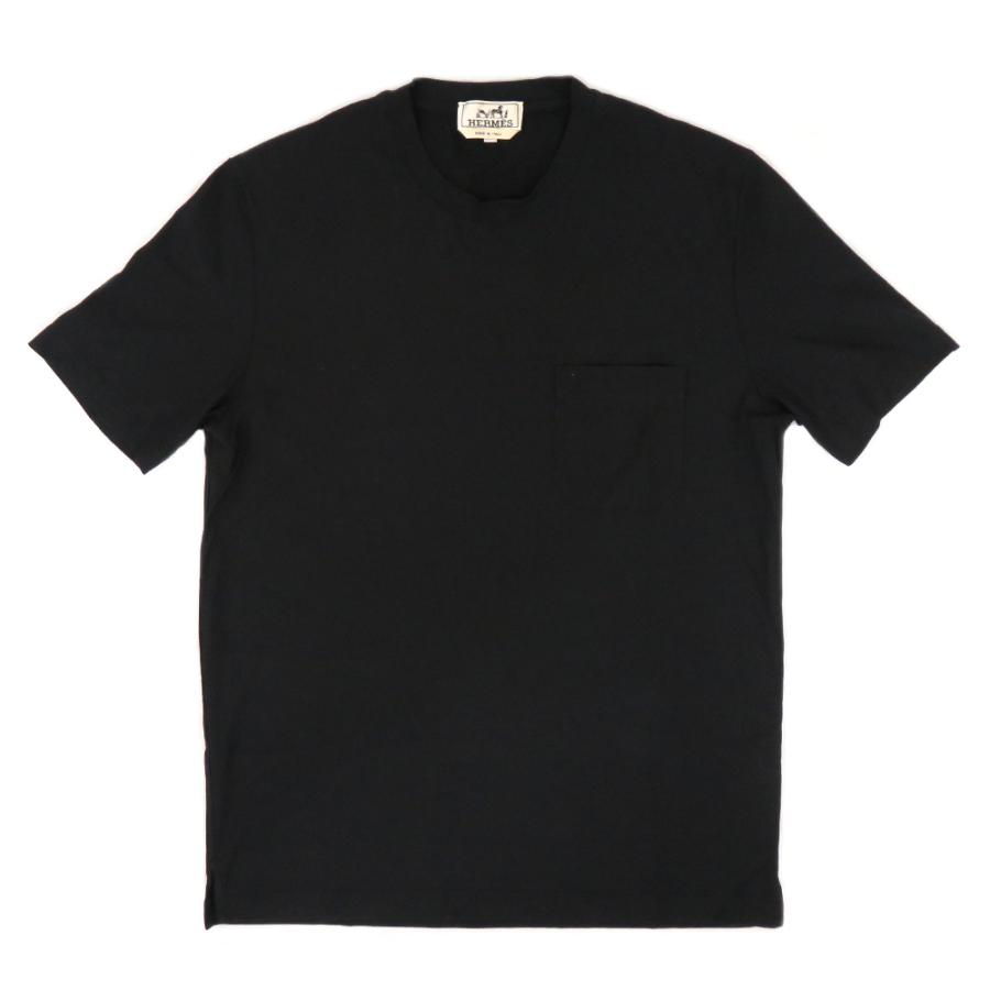 エルメス☆胸ポケット刺繍の希少ビック黒Tシャツ