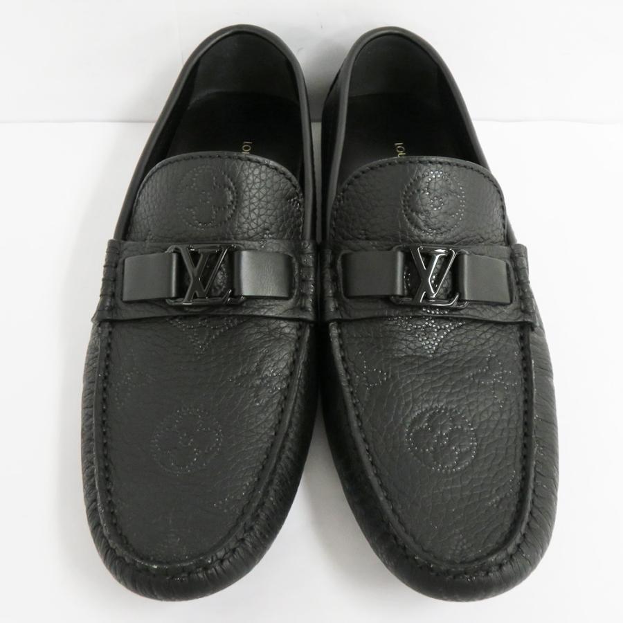 【名古屋】ルイヴィトン ホッケンハイム ライン ローファー モノグラム モカシン 1AAN2R 6 25.0cm メンズ 黒 靴 美品