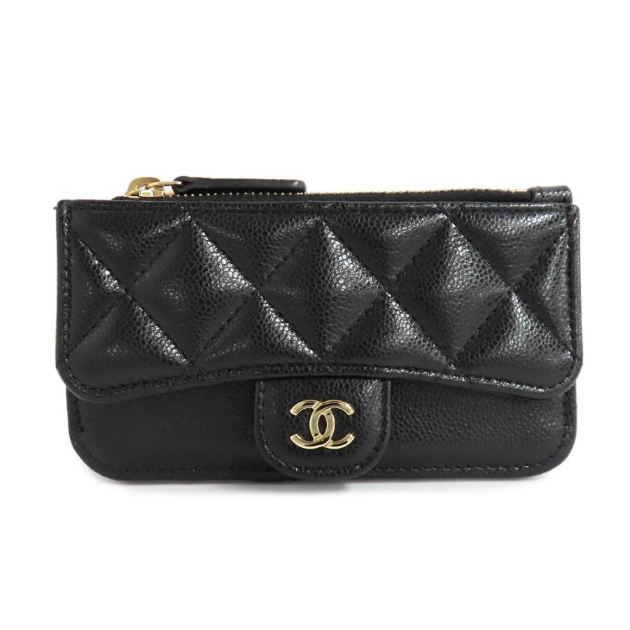 シャネル　キャビアスキン　ケース シャネルクラシックジップカードケースキャビアスキンブラック