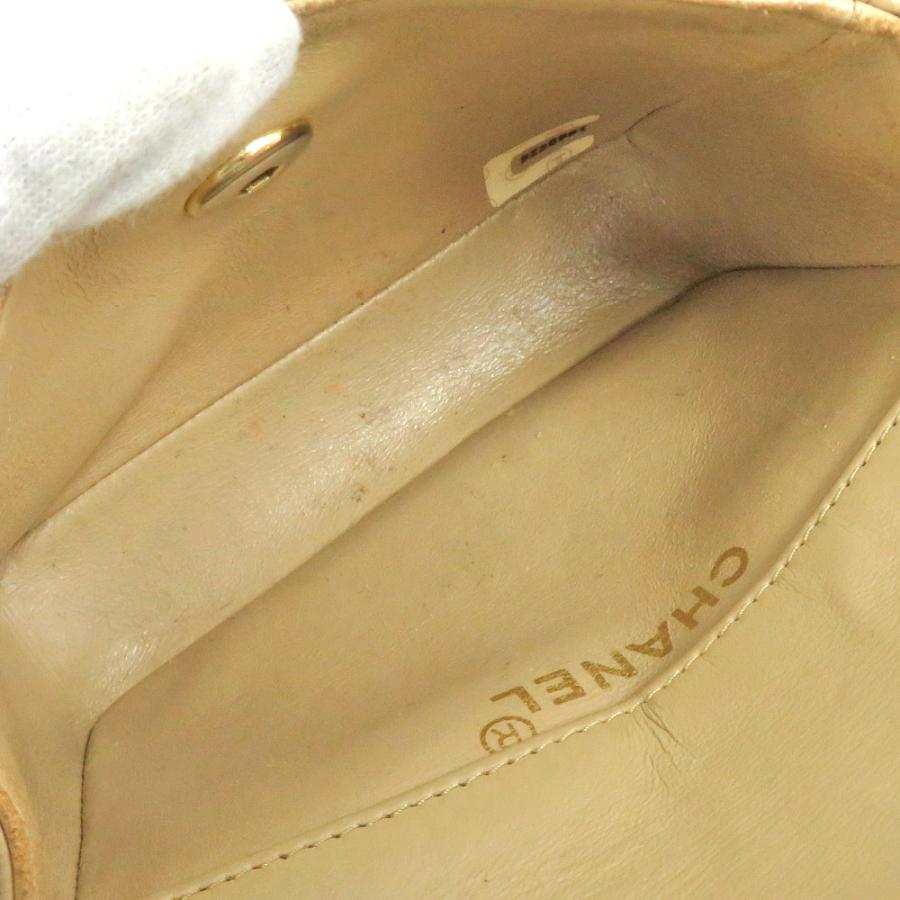 【極美品】CHANELミニマトラッセ クラシック ラムスキン ゴールド金具 名古屋】シャネル ミニマトラッセ ベージュ ゴールド金具