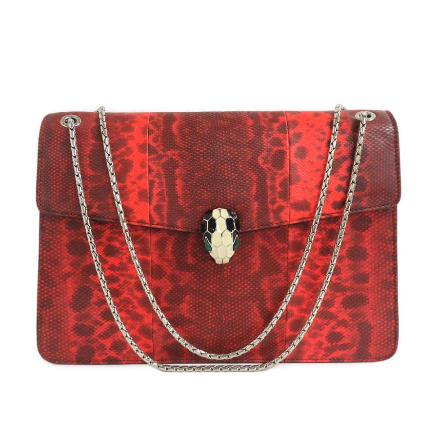 【美品】 ピンク チェーンバッグ シルバー金具 1回使用 紙袋.箱付き 名古屋】ブルガリ セルペンティ フォーエバー チェーンショルダー