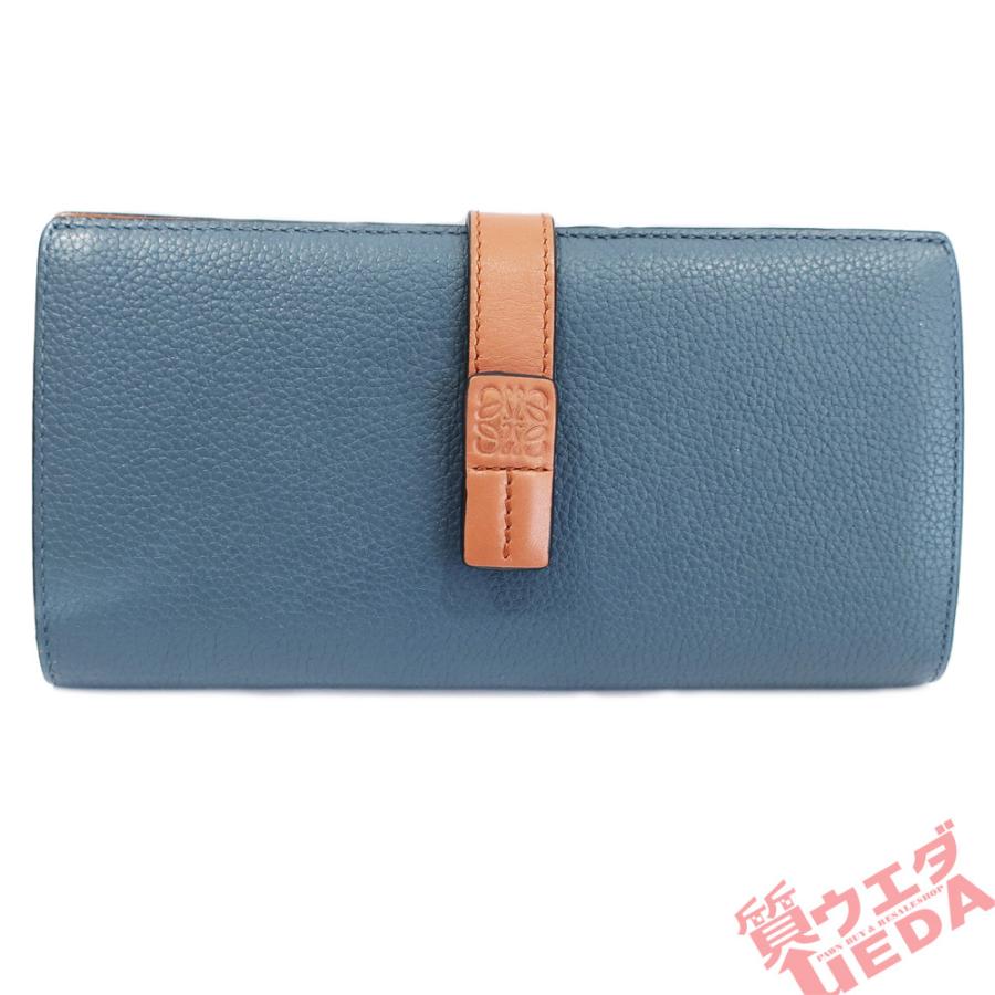 誕生日プレゼント 栄 ロエベ あの有名なcmでおなじみ 愛知県名古屋市の老舗質屋 質ウエダ バーティカルウォレット ブラウン ネイビー レディース メンズ 二つ折り 長財布 ラージ 財布 Voyage Rrss Us