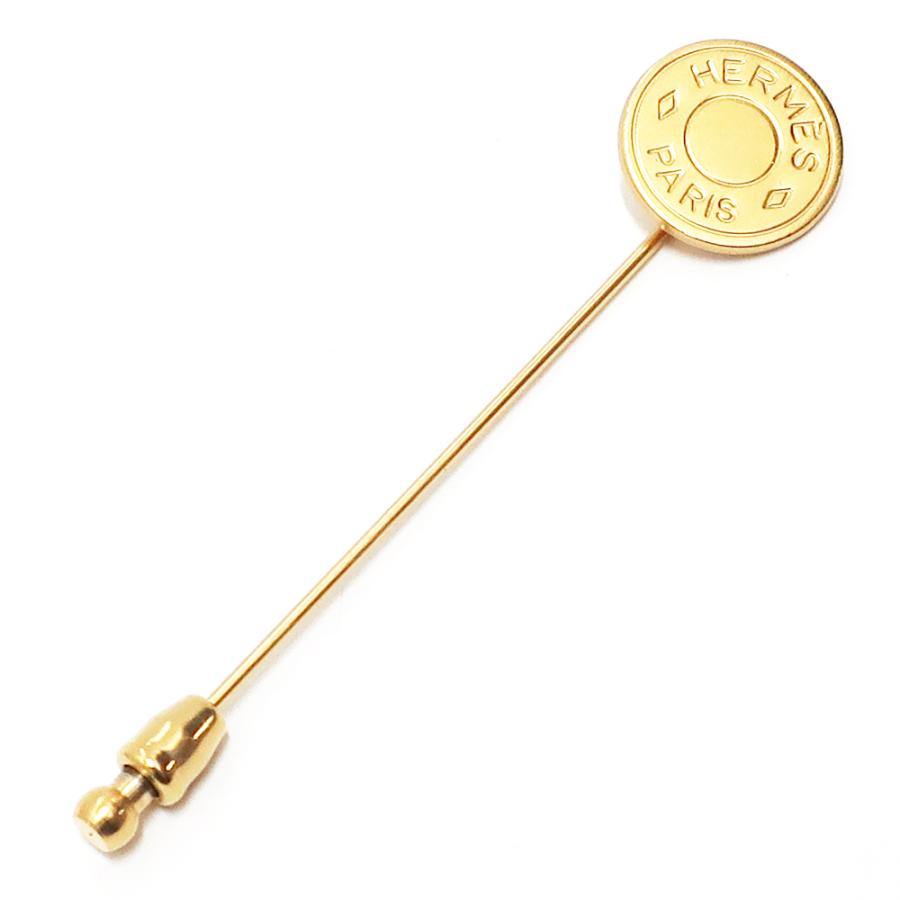栄】エルメス セリエ ピンブローチ GD金具 アクセサリー メンズ