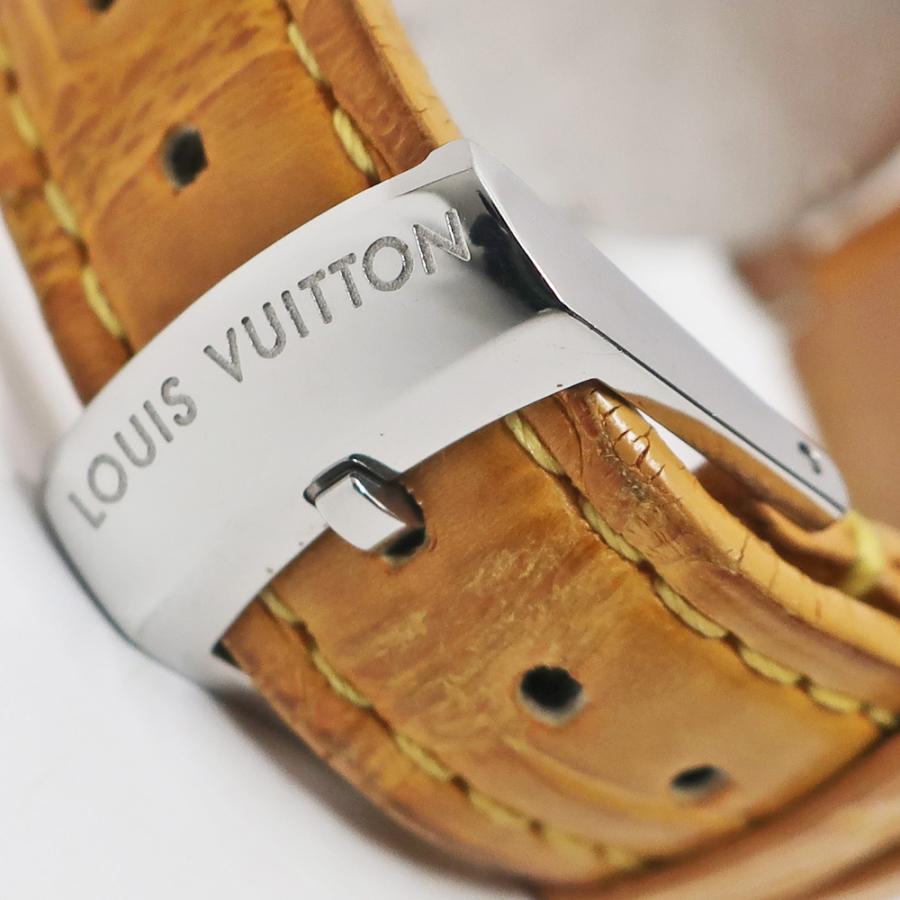 【栄】国内正規 LOUIS VUITTON ルイヴィトン タンブール Q1211 ブラウン SS レザー クォーツ レディース 腕時計 女｜ueda-shopping｜06
