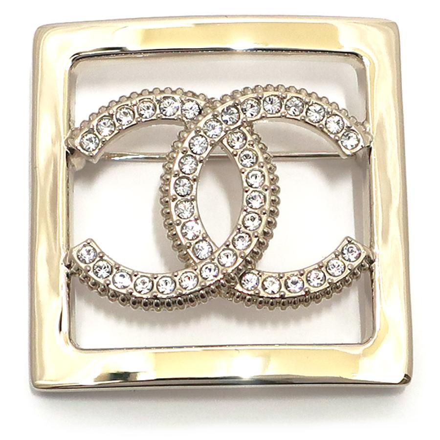 栄】シャネル ブローチ ココマーク スクエア ラインストーン