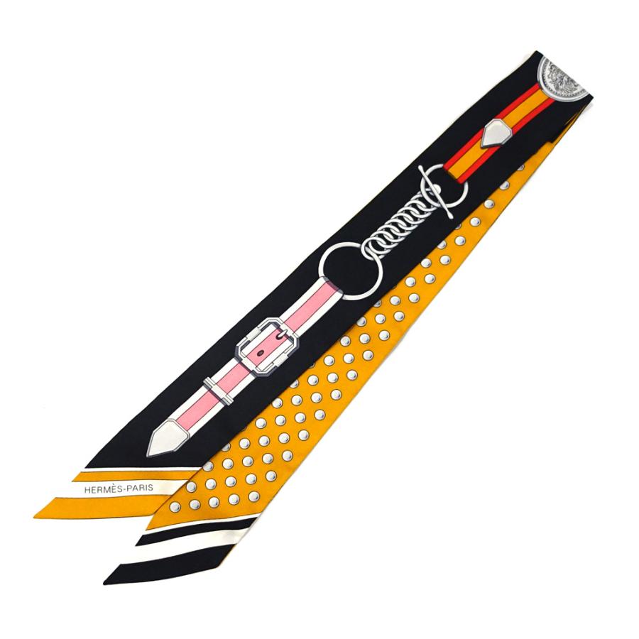 栄】エルメス ツイリー スカーフ グラントゥラララ ミエル ノワール  