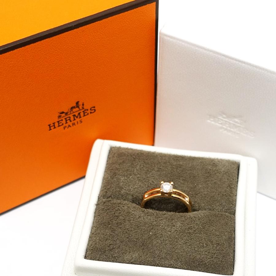 栄】エルメス K18PG アリアンヌ ダイヤモンド 0.25ct リング 栄】エルメス K18PG アリアンヌ ダイヤモンド 0.25ct リング