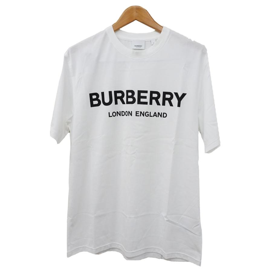 栄】バーバリー 半袖Tシャツ 白 ロゴ入り サイズM コットン100％ 夏 