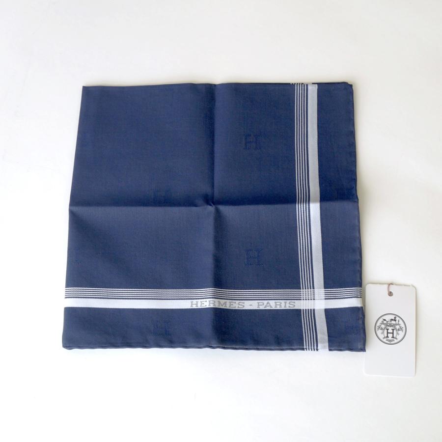 HERMES Hロゴ ブルー タオルハンカチ エルメスハンカチ 2枚