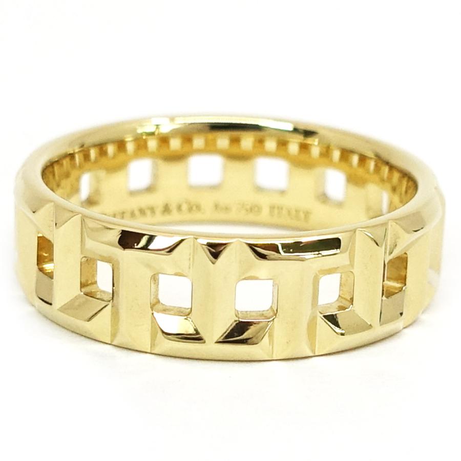 栄】ティファニー K18YG Tトゥルー ワイド リング 指輪 750YG 地金  