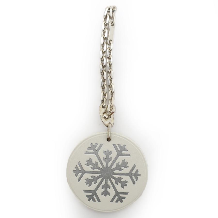 ナチュラ 【天白】エルメス バッグチャーム 雪の結晶 スノークリスタル