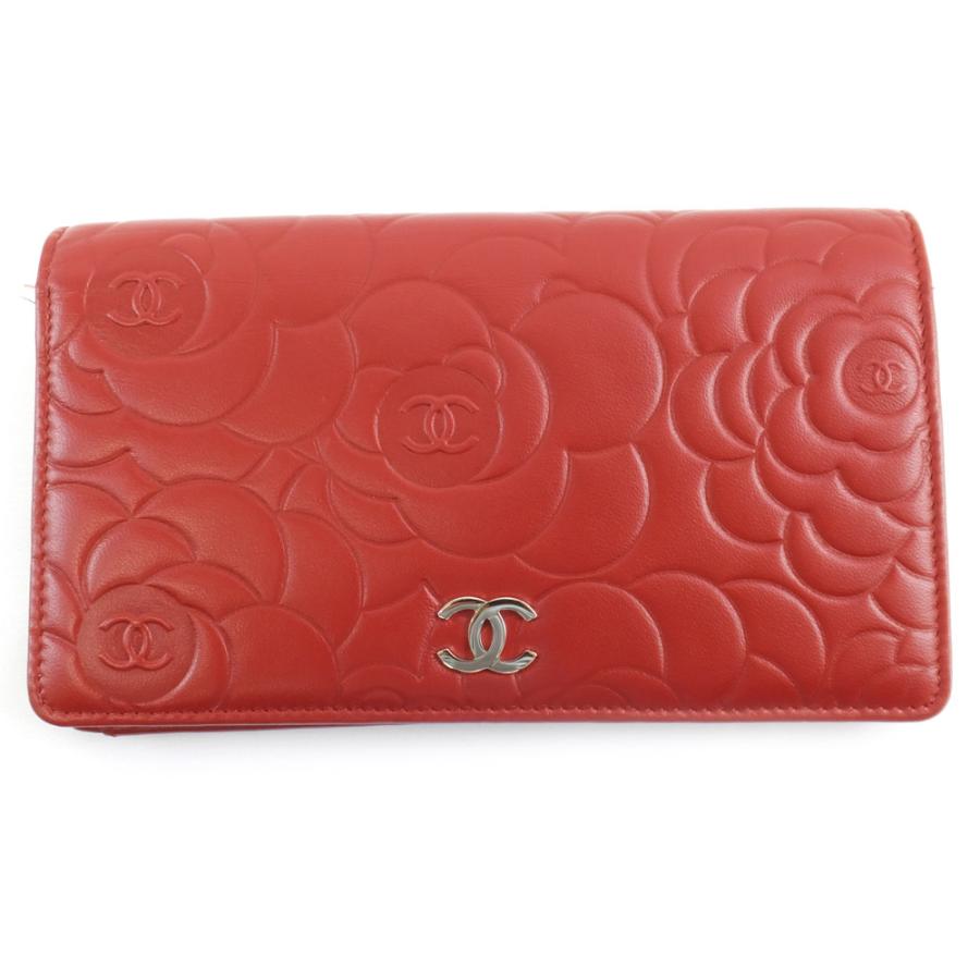 シャネル CHANEL 長財布 二つ折り カメリア 赤 ココマーク 【公式通販】