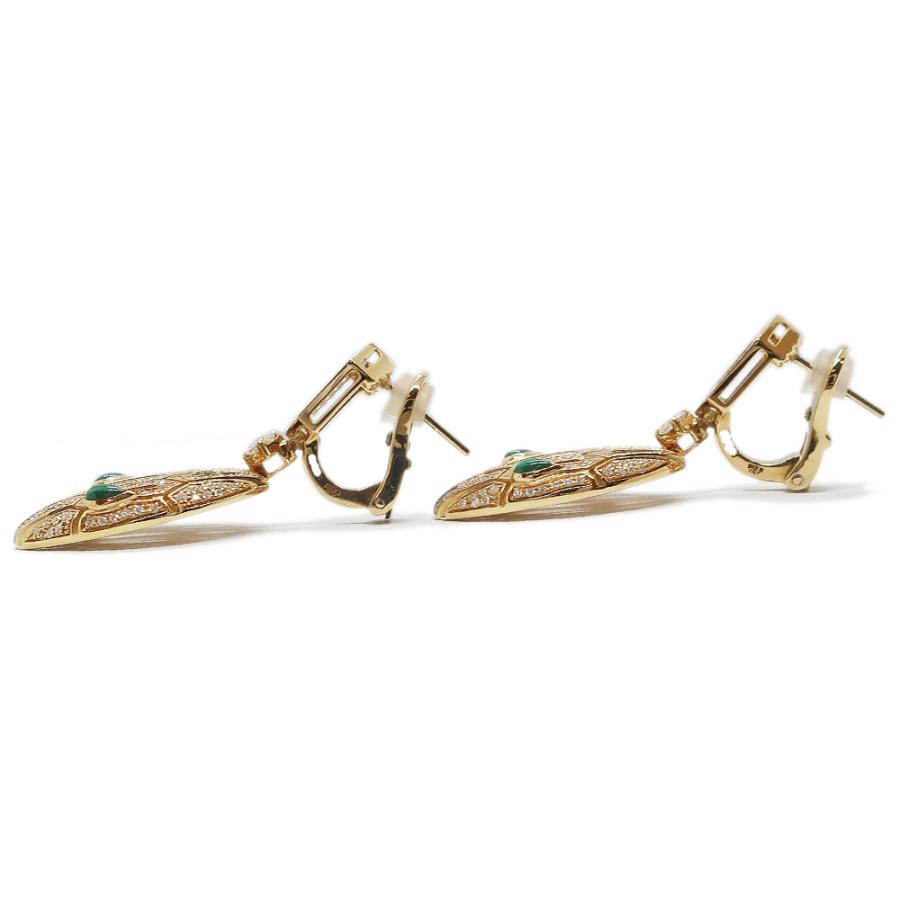 天白】ブルガリ セルペンティ セドゥットーリ ピアス 750YG