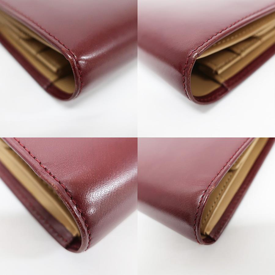 【極美品】カルティエ 長財布 ハンドル付き ウォレット トリニティ ボルドー 天白】カルティエ 長財布 ハンドル付ウォレット トリニティ