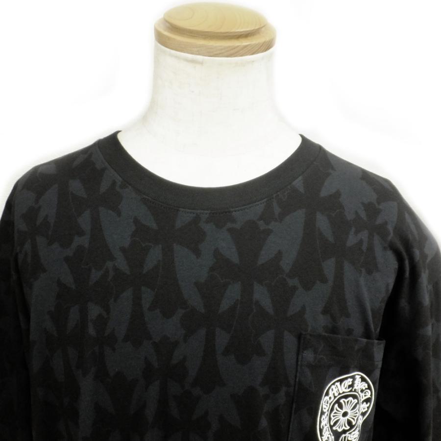 天白】クロムハーツ クロス総柄 ロングTシャツ XLサイズ ブラック ロゴ