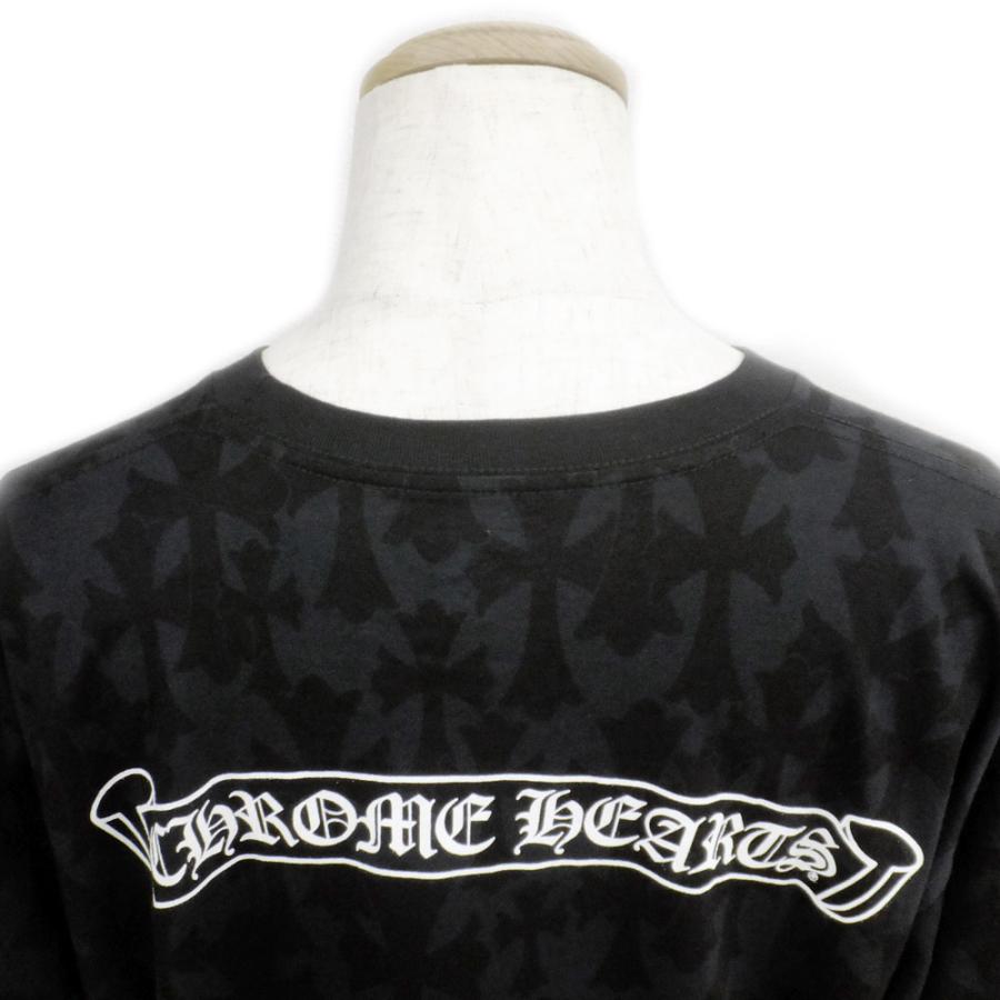 天白】クロムハーツ クロス総柄 ロングTシャツ XLサイズ ブラック ロゴ